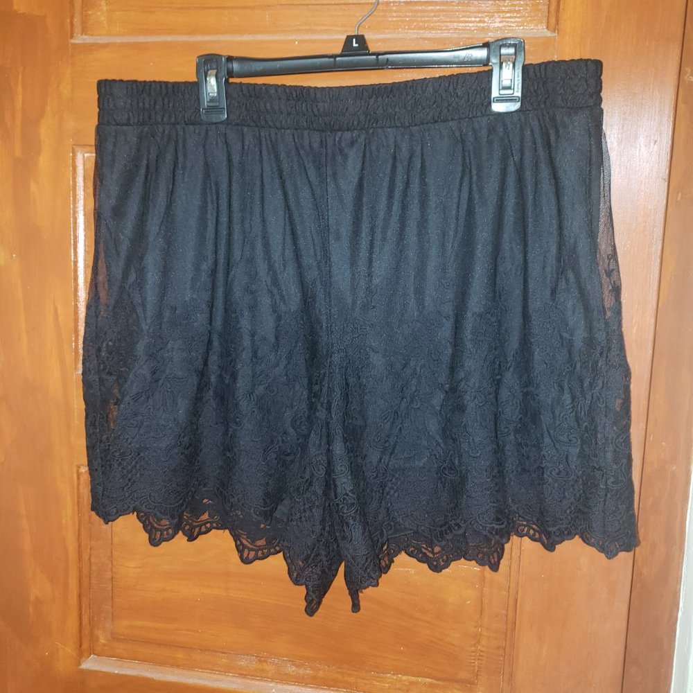 Black Lace Shorts - New 14/16